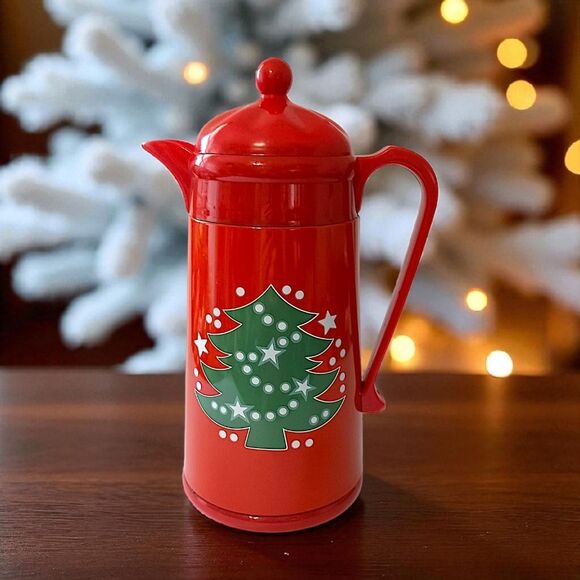 Waechtersbach Thermal Carafe Christmas Tree 1 Liter Vacuum Red Hot Cold Vintage - Picture 16 of 16